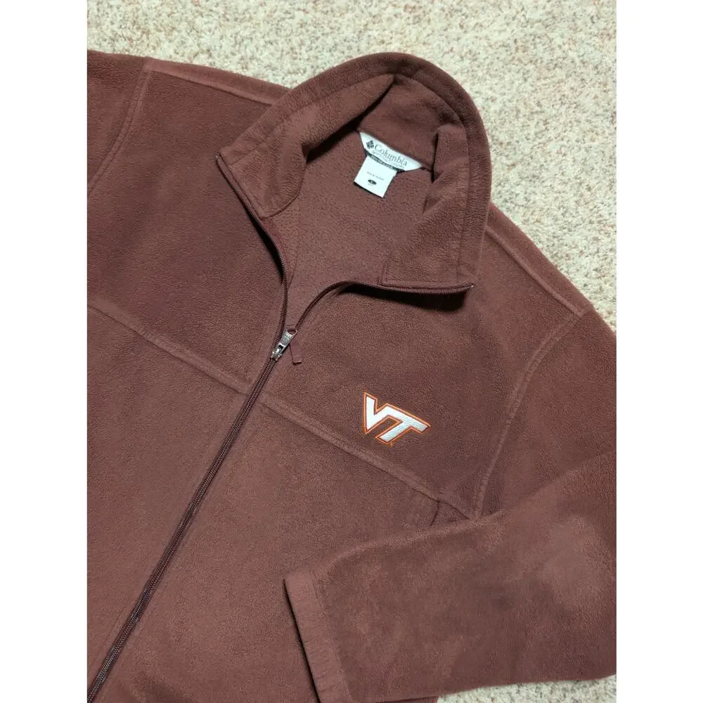 Columbia Vintage Men's Virginia Tech Hokies Flanker Full Zip Fleece Jacket; L